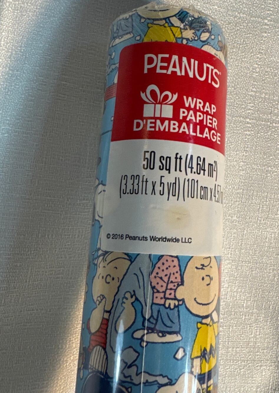 Peanuts Gang Birthday Party Wrapping paper 50 sqft 41" -sealed 2016